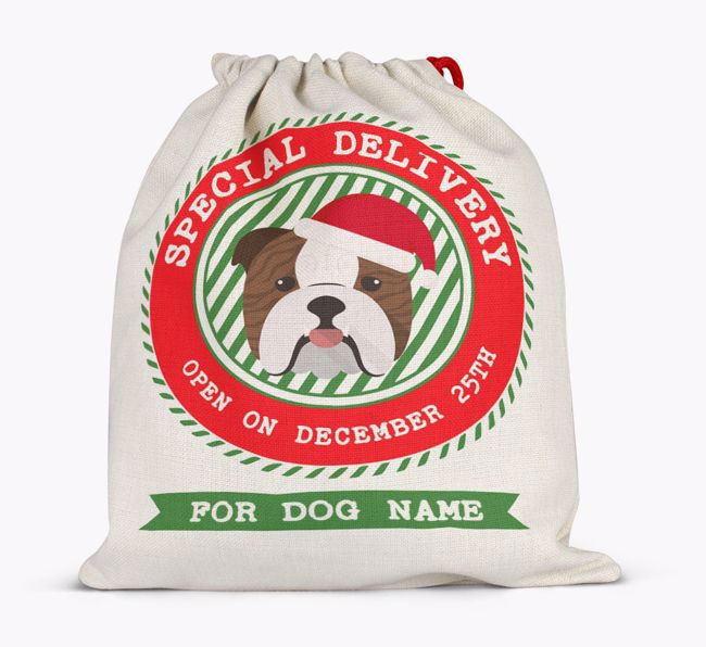 Special Delivery: Personalized {breedFullName} Santa Sack